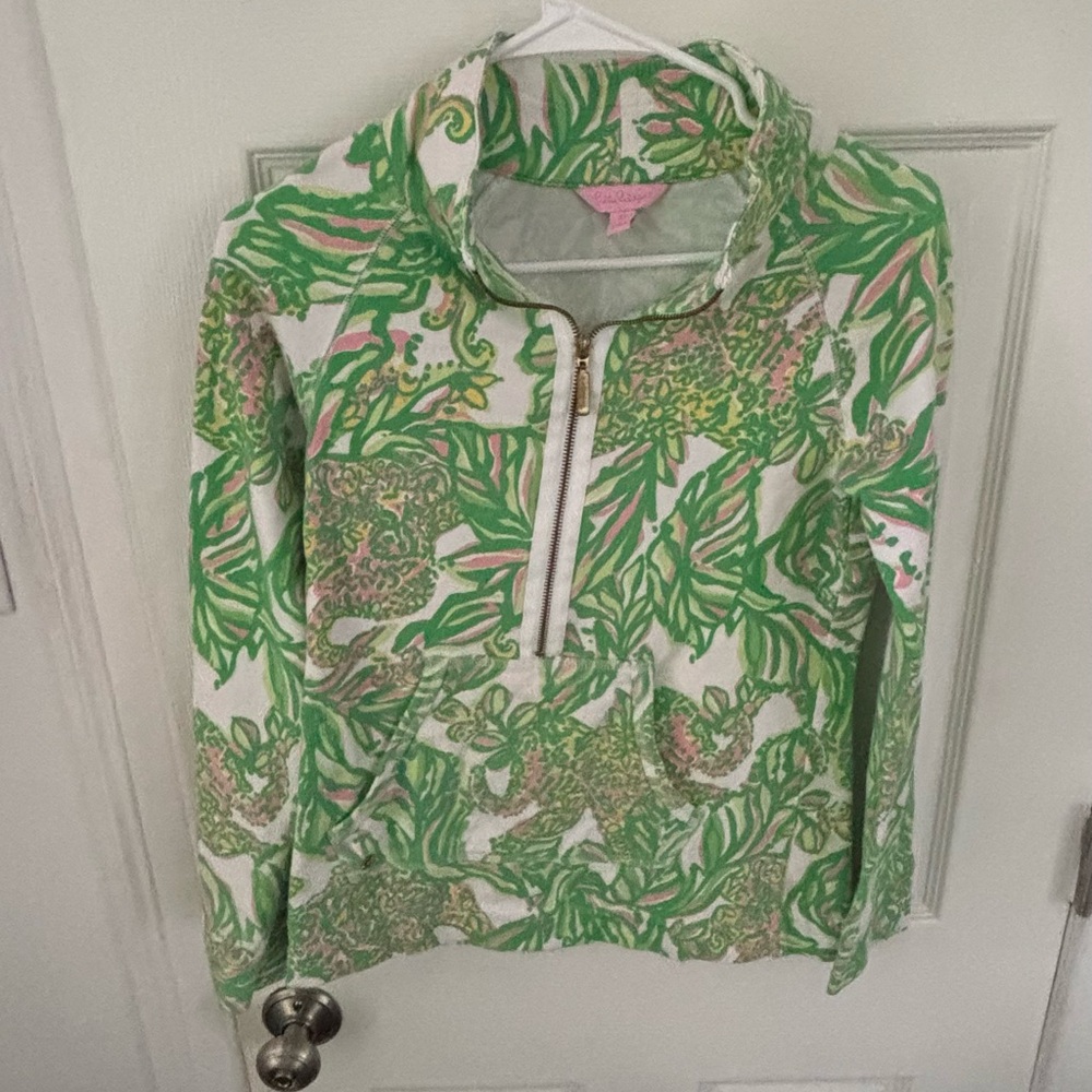 Lilly Pulitzer Green and Pink Floral Top